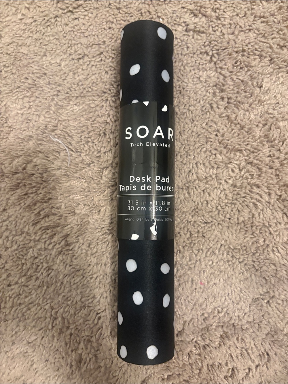 SOAR Black Polka Dot Desk Pad